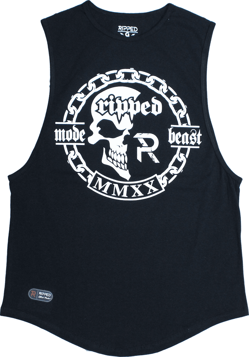 calavera cadena negra resaque amplio