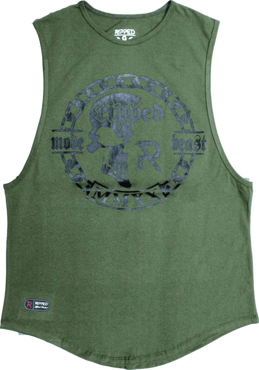 calavera cadena verde resaque amplio