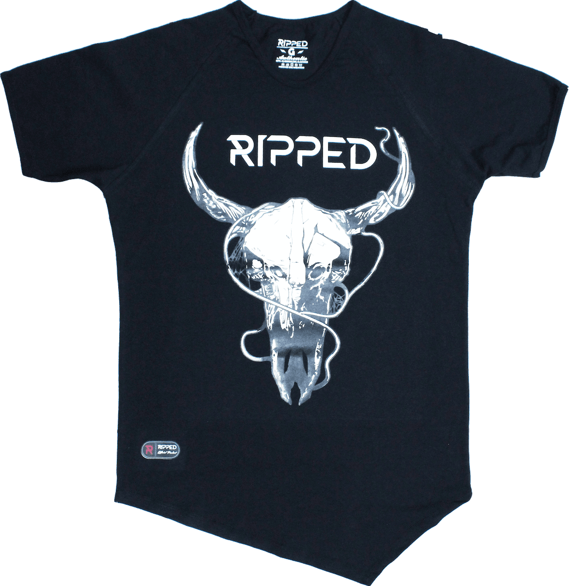 craneo toro negra manga corta pico