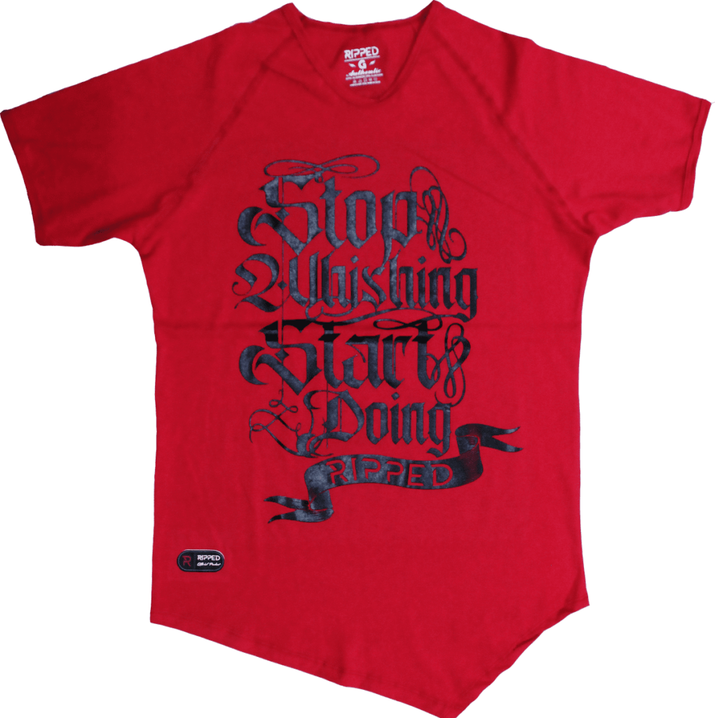 letras roja manga corta pico