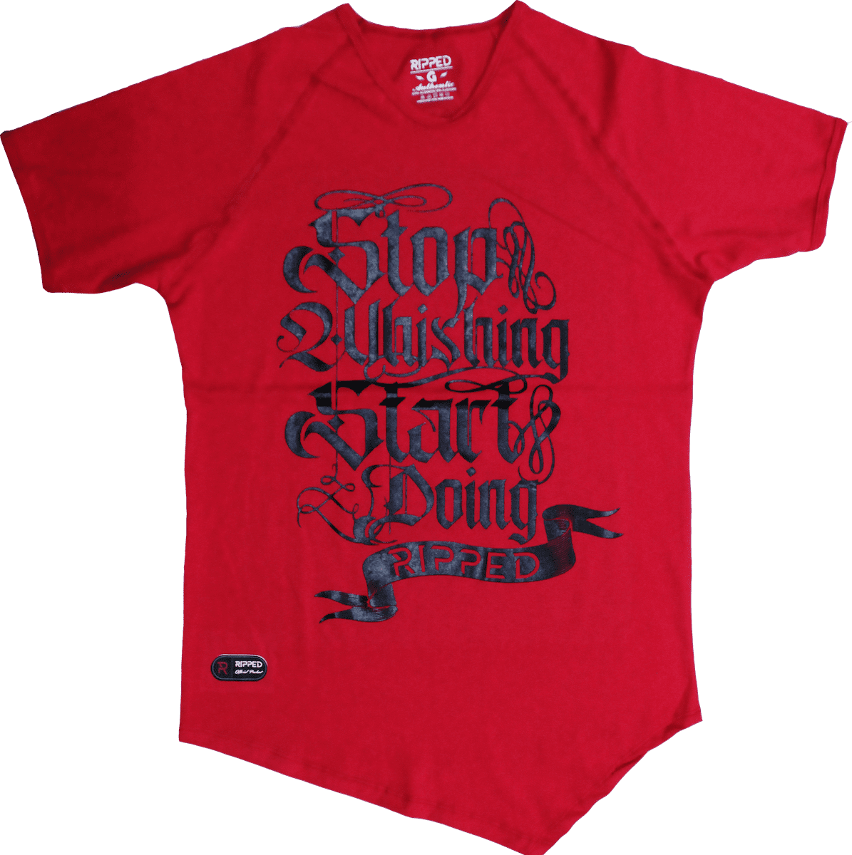 letras roja manga corta pico