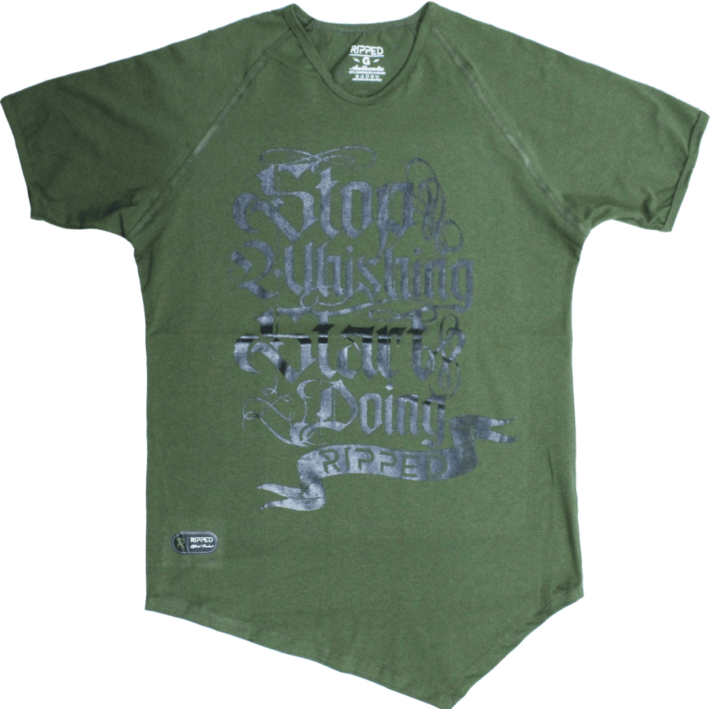 letras verde manga corta pico