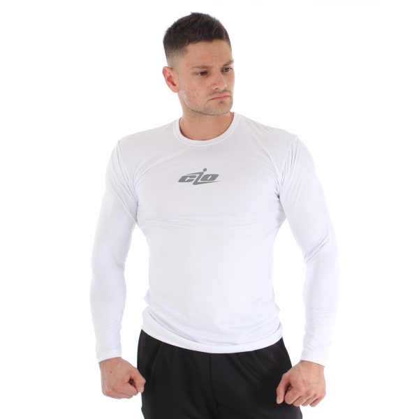 camisa licra manga larga blanca