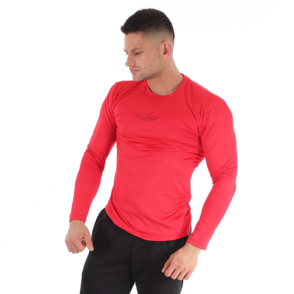 camisa licra manga larga roja