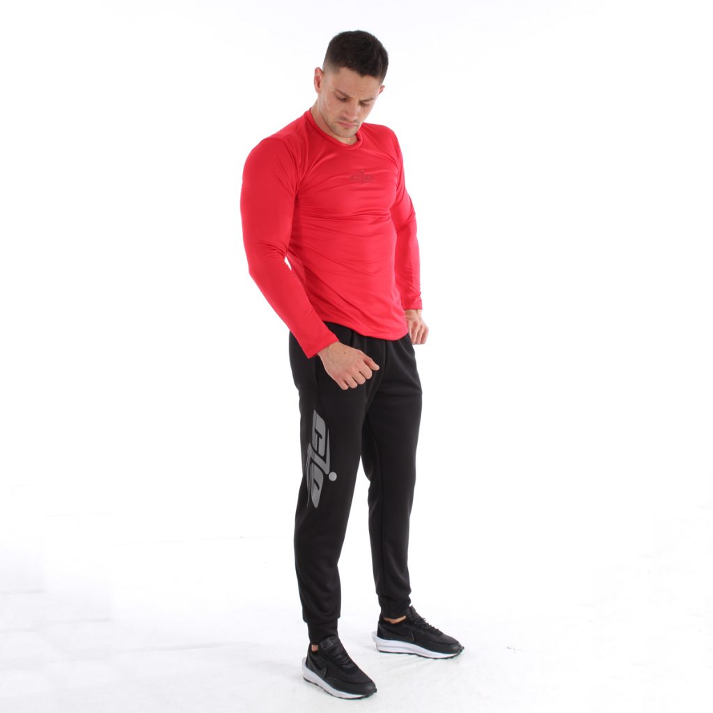camisa licra manga larga roja y pantalon